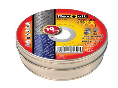 Flexovit Mega-Line Maxx skæreskive dåse á 10 stk plan