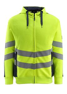 Mascot Corby 50138-932 sweatshirt gul/marine gul/marine hi-vis med hætte, lynlås