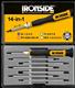 Ironside 14-in-1 elektronik skruetrækkersæt lige kærv/PH/torx/6kt