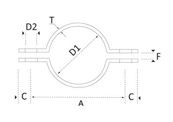 Rørholder rustfri rå - 33,7mm, 3mm, Varen ligger på eksternt lager og ...