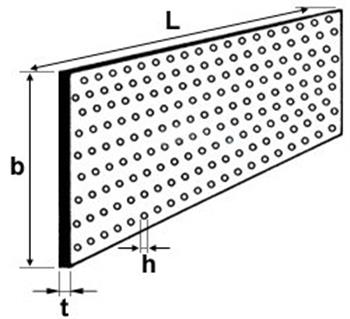 Rustfri perforeret plade rustfri EN 1.4301 2B - 10mm, 2mm, 1000mm ...
